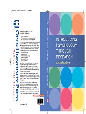 cover image of Introducing Psychology Through Research